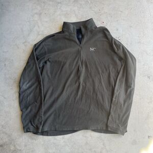 Arc’teryx Sweater Adult XL Olive Green 1/2 Zip Pullover Logo Mens